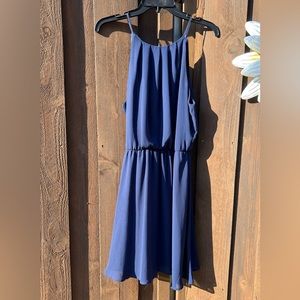 Navy Sleeveless Flowy Skater Dress